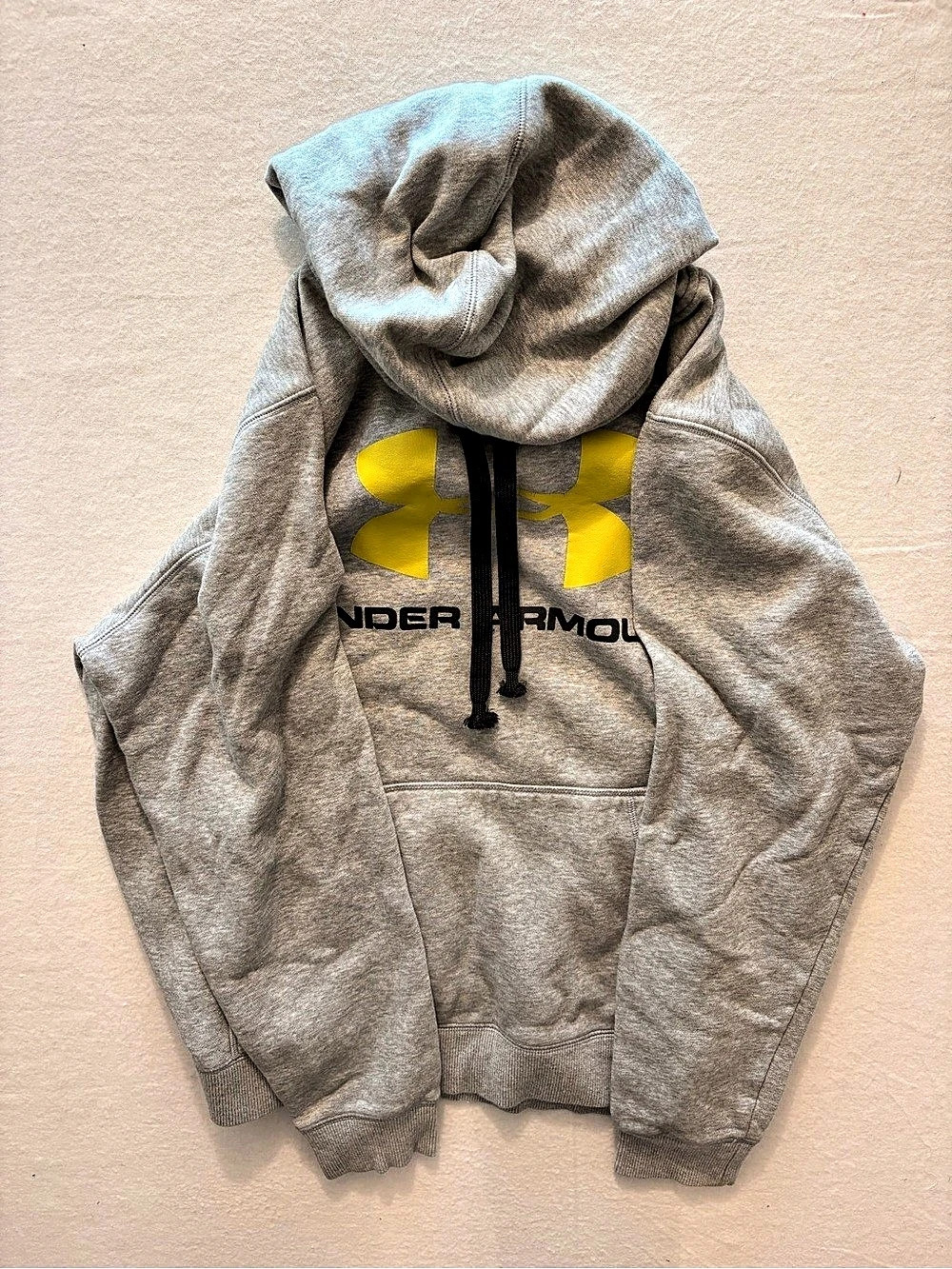 Under Armour ColdGear Fitted Hoodie Gray & Yellow Hoodie Size Large